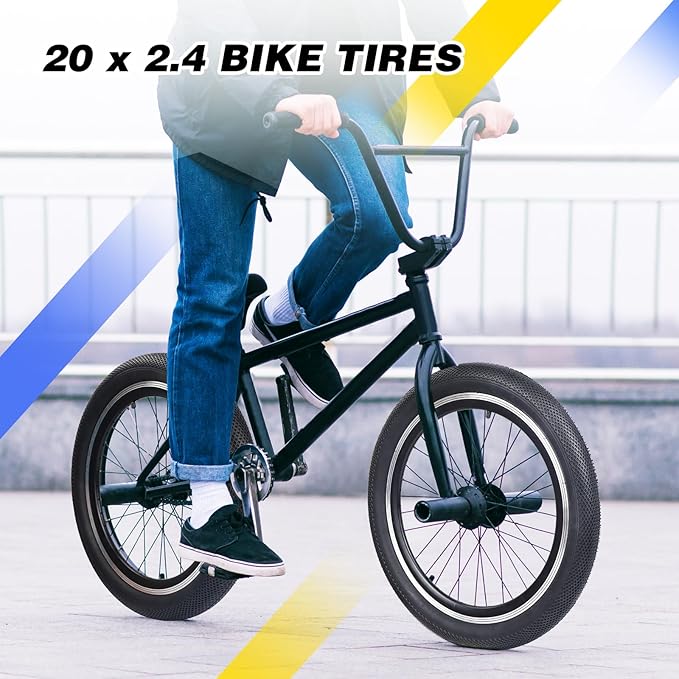 20 x 2.4 inch Bike tire Blue BMX tire 20 inch 2 Pack 20 Bike Tires,Kids Bike Tires Folding Replacement Tires Suitable for Bicycle Tires 20x2.35 20x2.4,20x2.5,3 Colors