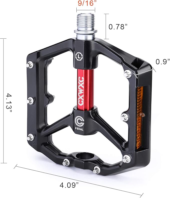 CXWXC Road/MTB Bike Pedals - Aluminum Alloy Bicycle Pedals - Mountain Bike Pedal with Removable Anti-Skid Nails