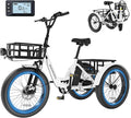 MOONCOOL Electric Trike for Adults, 500W/750W 48V Electric Tricycle for Adults Peak Power 1500W, 20"x3.0" Fat Tire 3 Wheel Electric Bike, Folding Aluminum Adult Tricycle with Removable Battery