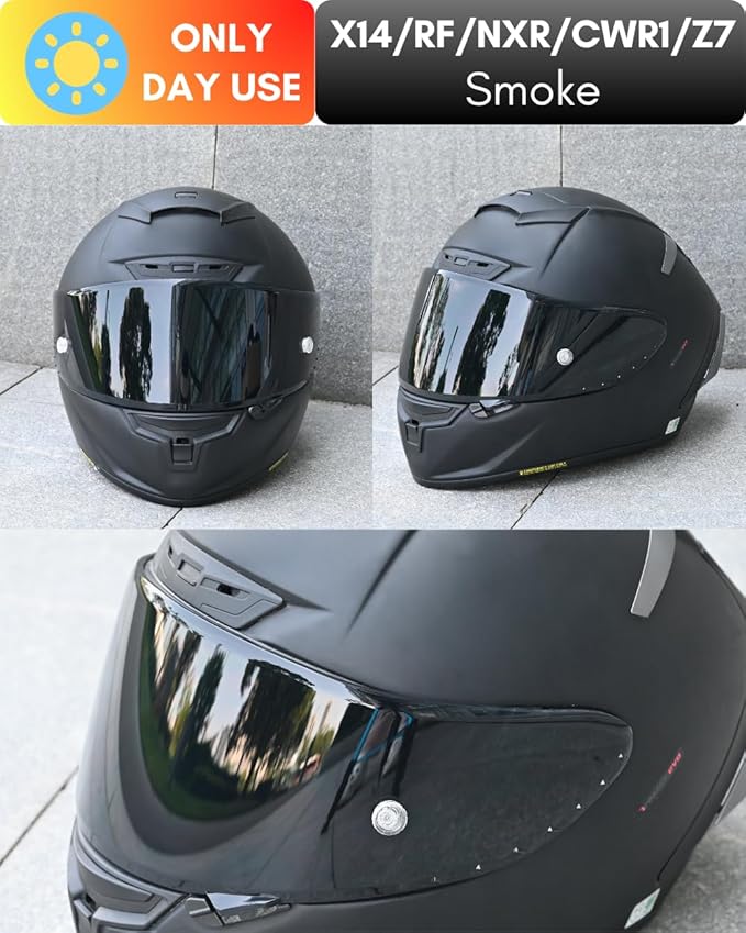 CWR-F1 Shield for RF-1200 Visor X14 NXR RF-SR Z7 Motorcycle Helmet Visor Replacement Sun Protection Anti-Scratch, Universal