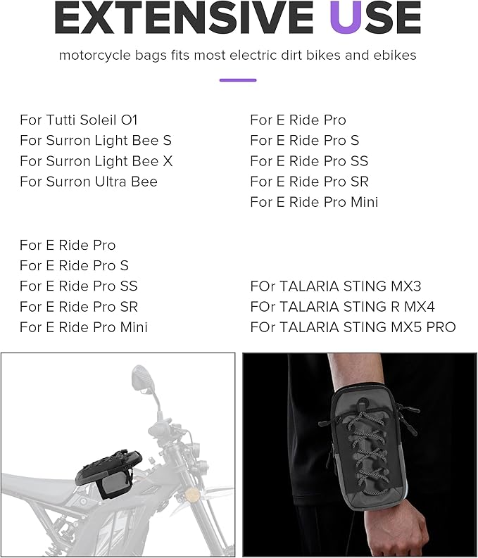 Dirt Bike Frame Bag,Motorcycle Frame Bag,Car Accessories Powersports Gear Bags,Universal Electric Vehicle Front Bags,Ebike Accessories,Suitable for Most Motorcycles,Dirt Bike (Gray)