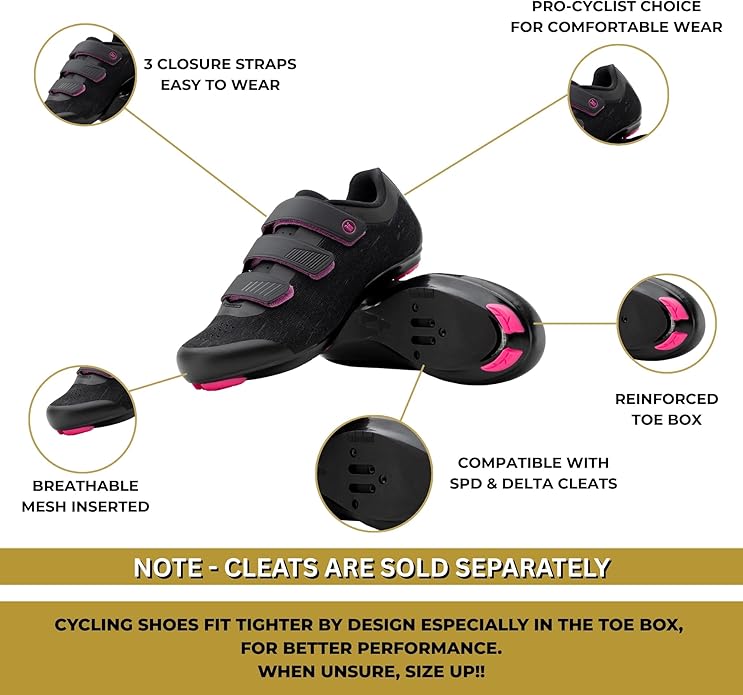 Tommaso Pista SPD & Peloton Shoes for Women—2 in 1—Fit for Peloton, Spin & Indoor Bikes—Install Your Own Delta or SPD Cleats Essential Bike Accessories for Cyclebar & Soulcycle