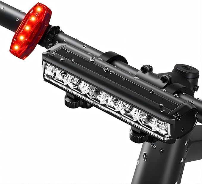Bike Lights for Night Riding, USB Rechargeable Front Rear Light, Bicycle Headlight Set, Aluminum Light, IPX5 Waterproof Bike Headlight Taillight for Adult Kid Mountain MTB Off-Road Cycling