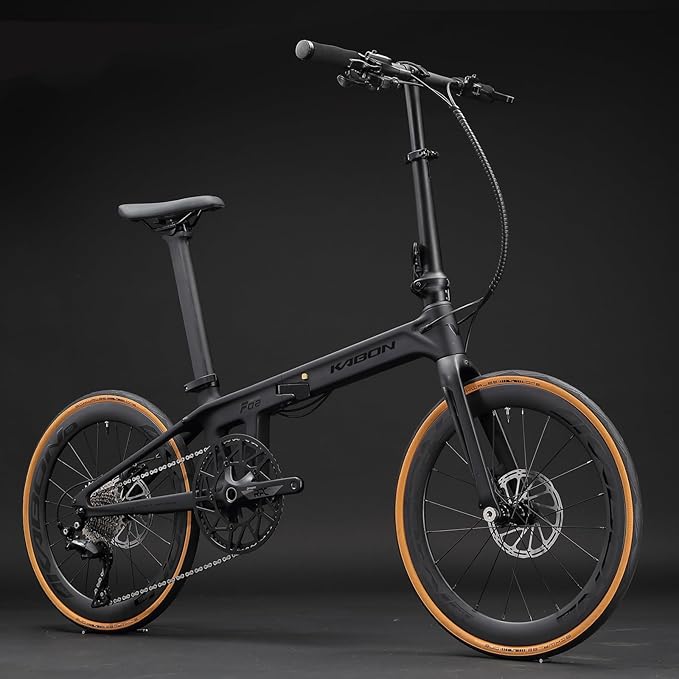 KABON Full Carbon Folding Bike, Lightweight 20 Inch Carbon Fiber Frame Foldable Bike with 11 Speed Hydraulic Disc Brake Bicycle with Carbon Wheelset