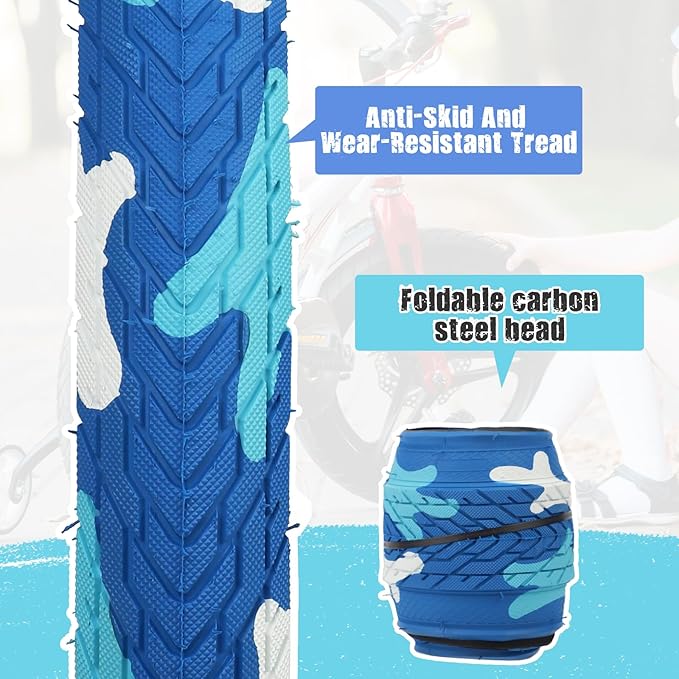 ZUKKA 20 x 2.35 Bike Tire 1/2 Pack 20 inch x 2.35 BMX Bike Tire Folding Replacement Tire for MTB Mountain Bike, BMX Bicycle Commuter Bike