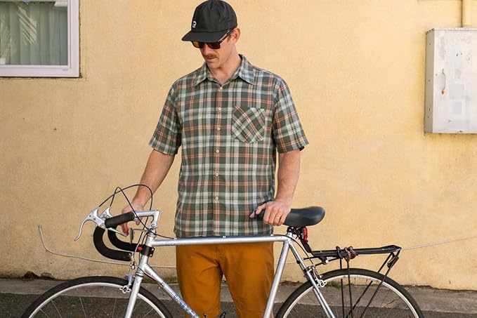 Club Ride Apparel New West Cycling Shirt - Men's Short Sleeve Cycling Jersey - Sport Fit Snap Down Top - 50 UPF Riding Shirt