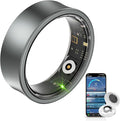 AI Smart Ring, Fitness Tracker with Heart Rate,Sleep Tracking, Step Tracking, 10ATM, Waterproof Smart Ring for iPhone and Android (Matte Gray, 10)