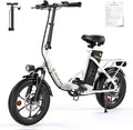 isinwheel U4 16" Folding E Bike for Adults Electric Bike with Suspension, 10.4Ah Battery, 500W Motor, 19mph Top Speed, Step Through Adult Electric Bicycles, Mini Commute Ebike for Adults and Teens