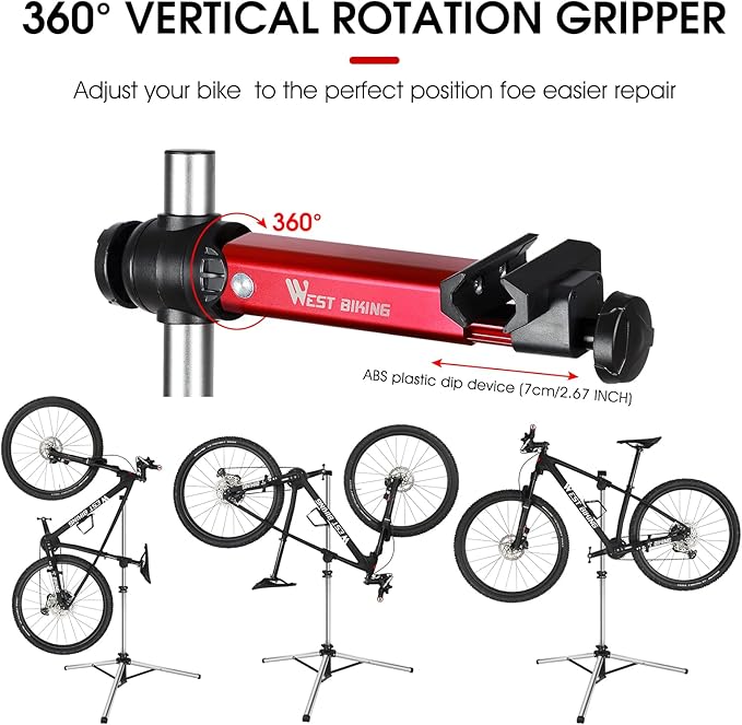 West Biking Bike Repair Stand(Max 85 Lbs) - Adjustable Foldable Bike Workstand With Quick Release,Bicycle Maintenance Rack Workstand For Home Mechanics,Tripod Base Park Tool Repair Stand