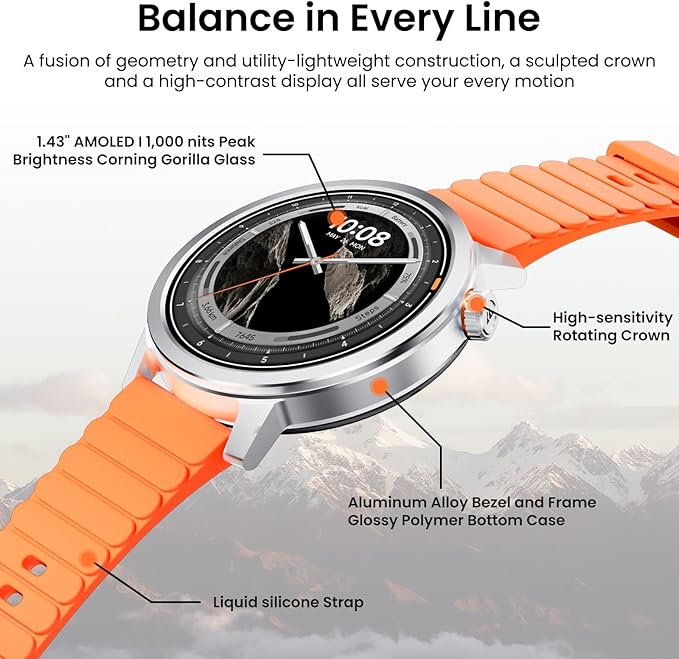 KOSPET Smart Watch for Women 1.43" AMOLED Smartwatch with 175+ Sport Modes, 25 Days Battery, IP68 Waterproof, 24/7 Heart Rate & Sleep Monitor, Bluetooth Call (Answer/Make)