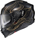 ScorpionEXO T520 Full Face Touring Motorcycle Helmet with Bluetooth Ready Speaker Pockets DOT ECE Approved Nama-Shimi (Black/Gold - Small)