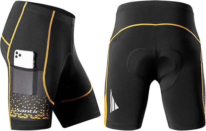 Santic Men's Cycling Shorts Padded Bicycle Riding Pants Bike Biking Clothes Cycle Wear Tights