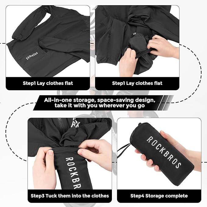 ROCKBROS Cycling Jackets for Men Breathable and Cooling Lightweight Long Sleeve Cycling Jersey Running Windbreaker