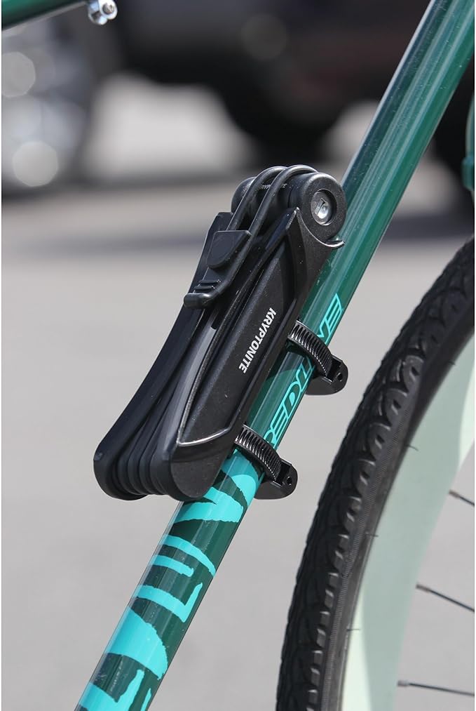 Kryptonite Folding Bike Lock, Compact Lightweight High Security Anti-Theft Foldable Bicycle Lock with 2 Keys and Mount for E-Bikes Scooter Road Mountain Bikes, 88.4cm (34.8 in)