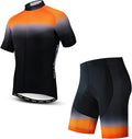 Hotlion Men's Cycling Jersey Sets Gel Pad Summer Bike Clothing Suit Breathable Bike Clothes with 3 Rear Pockets