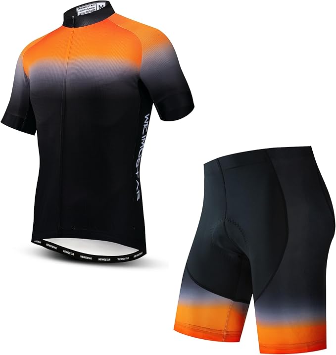 JPOJPO Cycling Jersey Men Set Bike Shirt Kit Short Sleeve Clothing Tops+5D Padded Shorts Summer Breathable Quick-Dry S-3XL