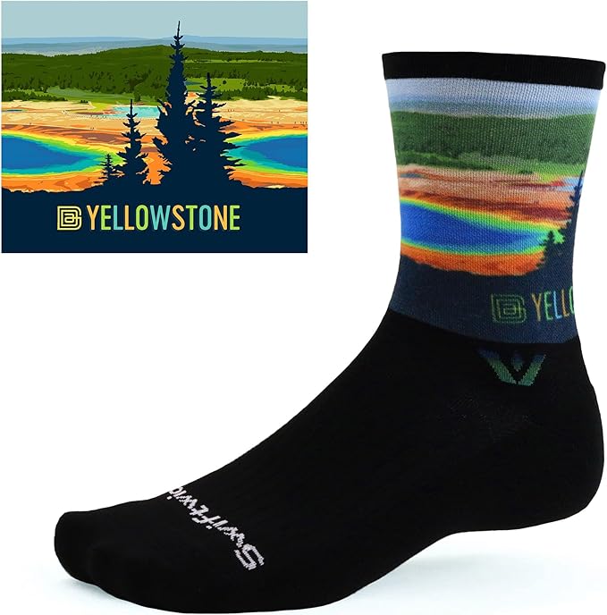 Swiftwick VISION IMPRESSION Crew, National Parks/States Edition, Running, Hiking and Cycling Socks