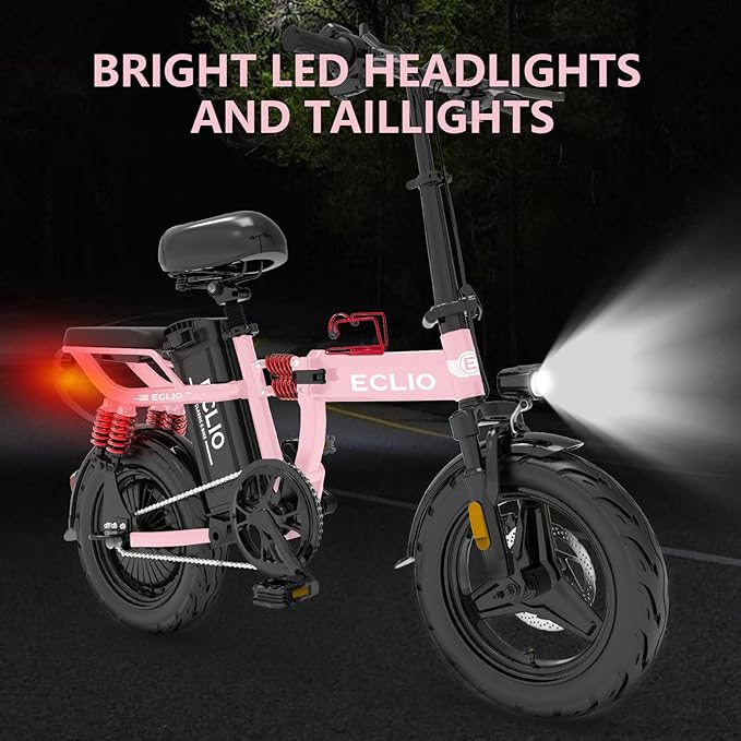 Folding Electric Bike for Adults, 800W Peak Motor 25MPH, Ebike with 48V 14Ah Removable Battery, 35-55 Miles Range, 14'' Adults Electric Bicycles for Men Women Commuter UL 2849 Safety Standard