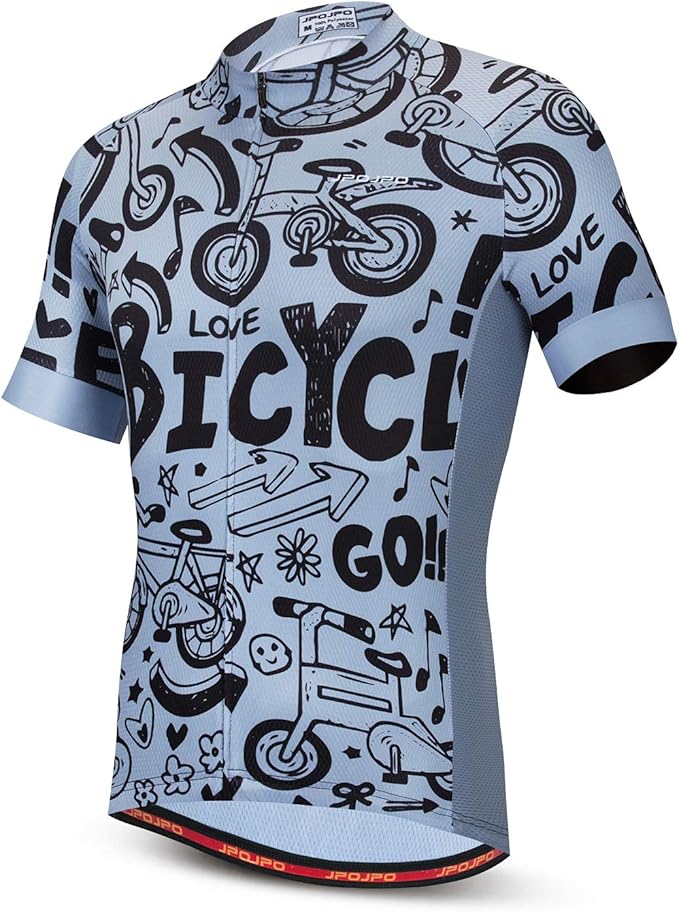 JPOJPO Men's Cycling Jersey Bike Shirt Short Sleeve MTB Summer Clothing Bicycle Tops Jacket S-3XL