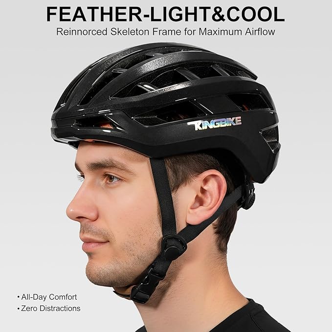 KINGBIKE Bike Helmet for Adult Men Women Youth Road Commute Mountain Cycling Helmets with Replaceable Padding Lightweight 2 Sizes 20.4"-24"(52-61cm)