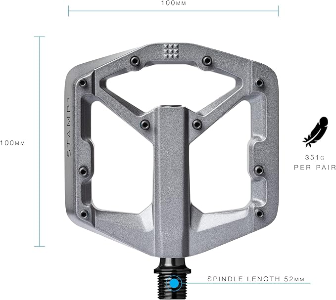 Crankbrothers Stamp Flat MTB Pedals - Size-Specific, Lightweight, Versatile, Durable Bike Pedals
