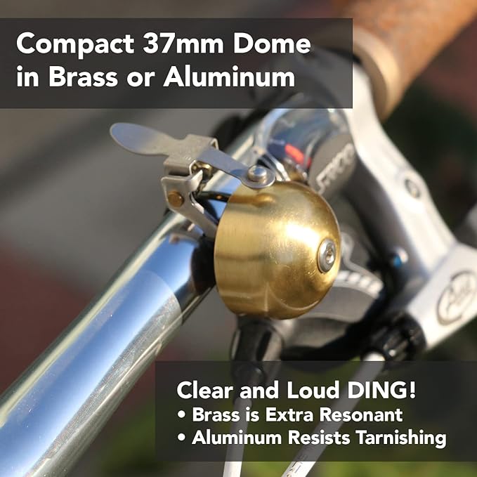Crane Bike Bell E-Ne Bicycle Bell, Made in Japan for Road Bikes or Mountain Bikes, Fits All Handle Bar Sizes & Types