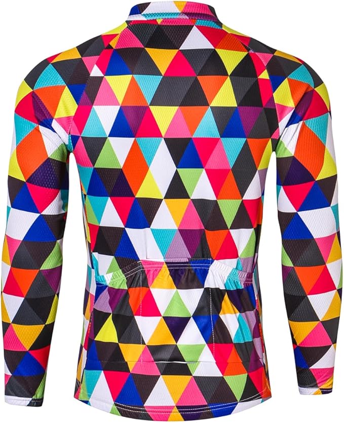 Weimostar Men's Cycling Jersey Short Sleeve Bike Clothing Multicolored Diamond