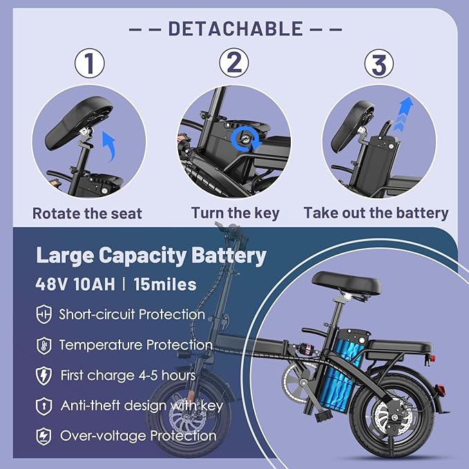 Fat Tire Electric Bike for Adults - UL2849 Certified, 48V Battery, Foldable & Non-Foldable Options, 30-40MPH, LCD Display, Urban Commuter Ebike