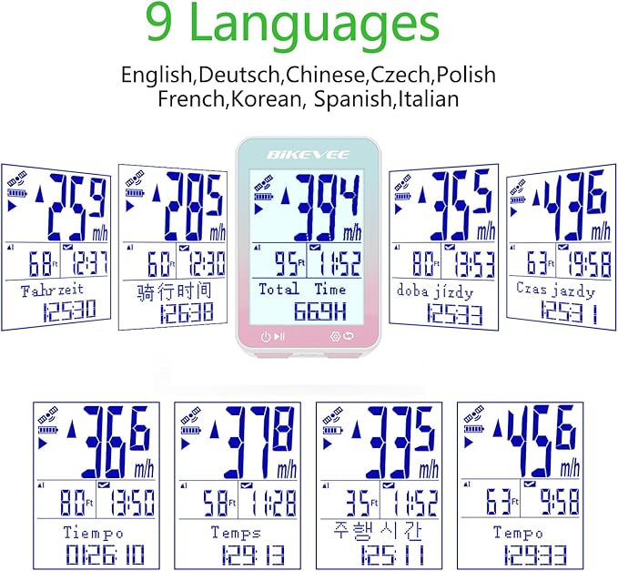 GPS Speedometer & Odometer - Wireless Bike Computer, Auto Start/Stop, Auto Backlight, IPX7 Waterproof, 2.4" LCD, Cycling Tracker in MPH & KM/H