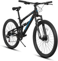 Ecarpat 24/26/27.5 Inch Mountain Bike, Full/Front Suspension Mens Boys Mountain Bike with 21 Speed Steel Frame and Dual Disc Brakes, Adult Sport Bicycle for Trail City Road, Gift Choice