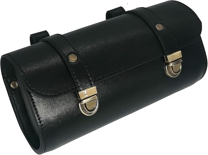 WUYAN Bike Handlebar Leather Bags Under Seat Retro Classical Mountain MTB Road Bike Leather Bag for Cell Phone，Saddle Tail Rear Pouch Seat Storage Bag Cycling Case Carry Accessories