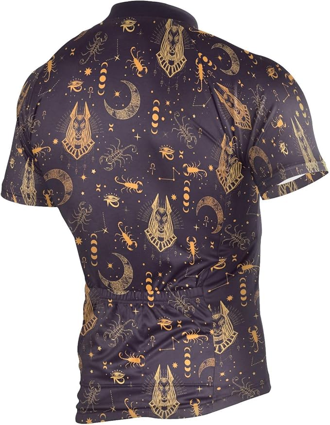 Men's Cycling Bike Jersey Short Sleeve Moisture Wicking, Breathable, Quick Dry Biking Shirt with 3 Rear Pockets