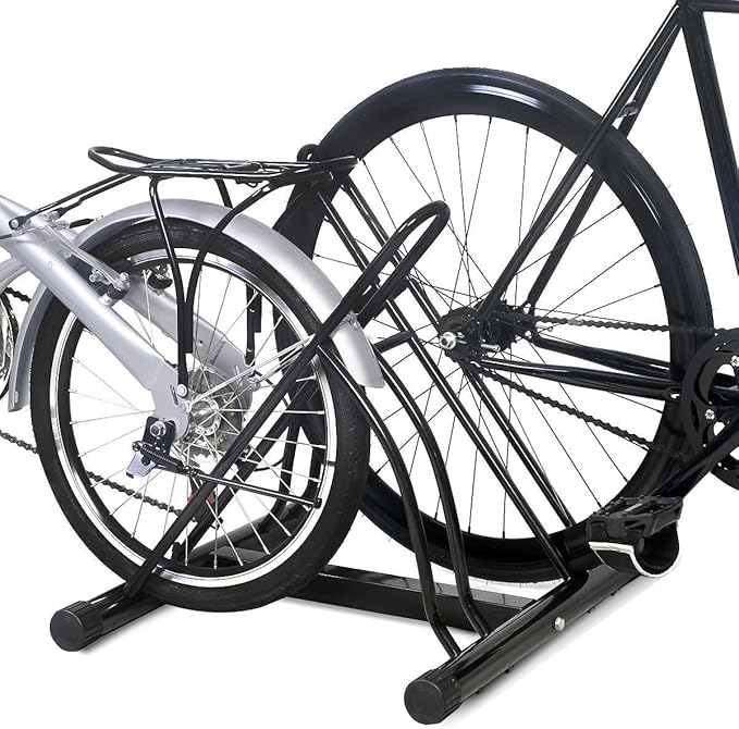 Goplus® Two Bicycle Bike Stand Rack Cycling Rack Floor Storage Organizer