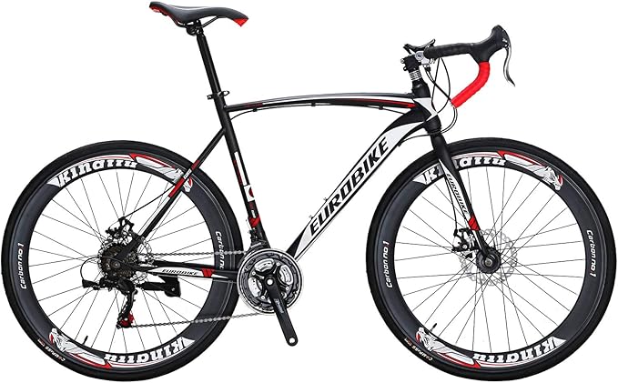 EUROBIKE Road Bike,700C Wheels 21 Speed Disc Brakes,Mens or Womens Bicycle,54cm/49cm Frame