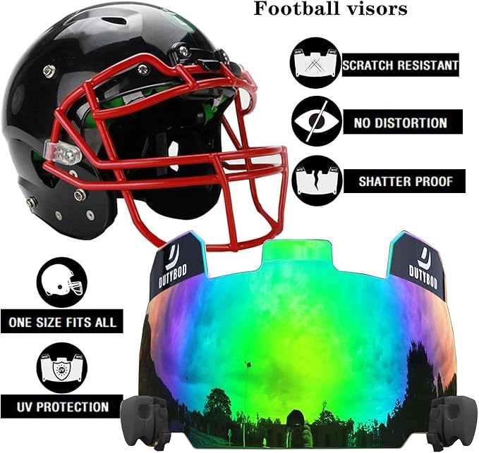 Football Visor, Clear Football Helmet Visor, Football Shield, Fits Youth and Adult Football Helmets