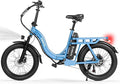 1200W Peak Folding Electric Bike for Adults, 28MPH 48V 10.4Ah Removable Battery, 55-Mile Range, 20"x3" Fat Tire, Step-Thru Ebike with Basket 7-Speed – Commuter E-Bike