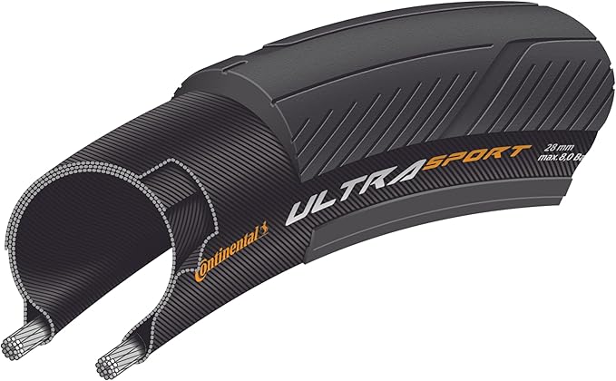 Continental Ultra Sport III - Road Bike Tire | Versatile Road Tire with Modern Tread Design - E25 Ebike Rated - PureGrip