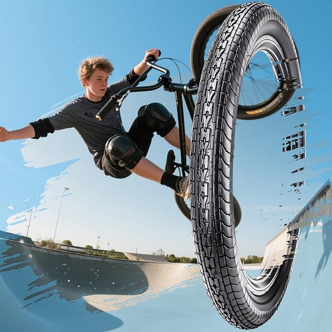 SIMEIQI 26x2.35 20x2.35 Inch Cruiser Beach Bike Tire Black White Wall or Brown Cream Wall Folding Replacement Bicycle Tire for Hybrid City Commuter Trail