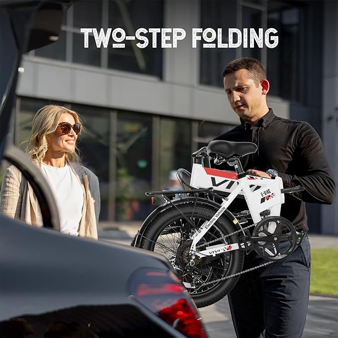 Vivi Electric Bike, 20" 500W Folding Electric Bike, 21.7MPH Adult Electric Bicycles with Removable 48V 374.4Wh Battery, Up to 50Miles Range, Cruise Control, Shock Absorber, SGS Certified to UL2849