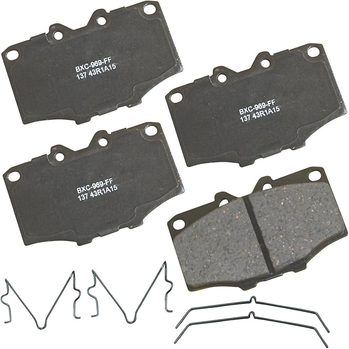 Bendix Premium SBC137 Ceramic Front Brake Pads for Toyota 4Runner 1989-1984, Land Cruiser 1990-1972, Pickup 1988-1979