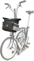 Rhinowalk Bike Handlebar Bag for Brompton Folding Bike Quick Release Bicycle Front Bag with Shoulder Strap Rain Cover for Urban Cycling (Black-2)