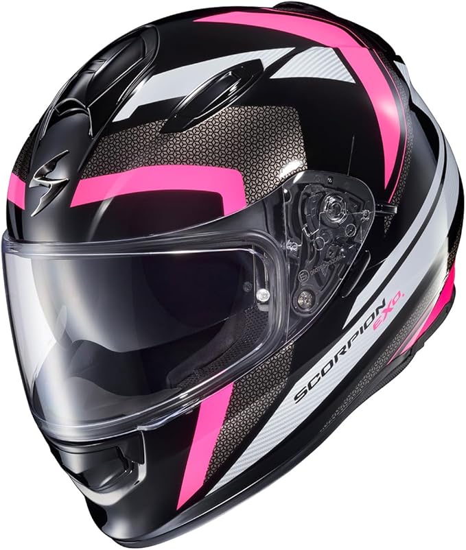 ScorpionEXO Ryzer Full Face Motorcycle Helmet with Pinlock Ready Shield with Integrated Speaker Pockets DOT ECE Approved Evolution (Pink - 2X-Large)