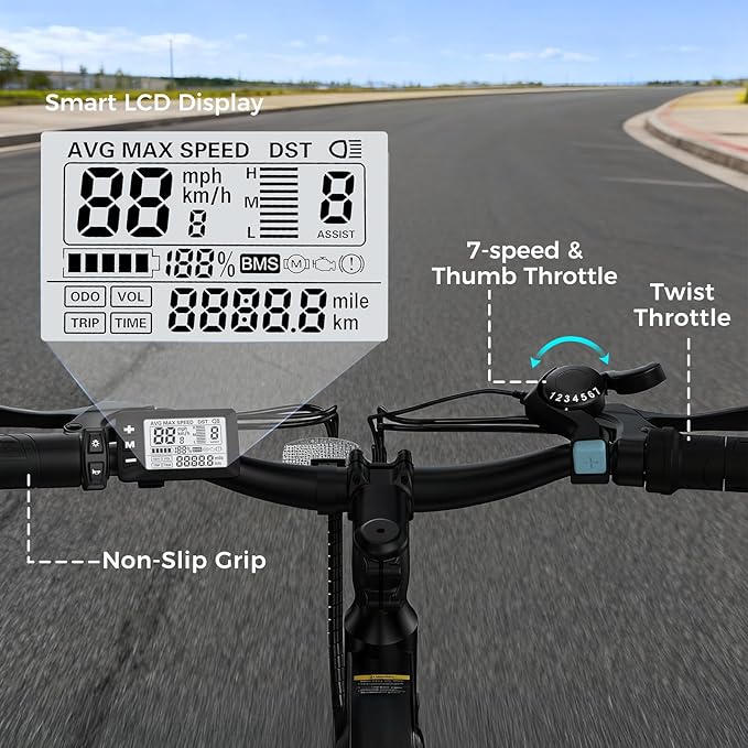 Electric Bike - 750W Peak Motor Electric Bicycle, 20MPH, 60 Miles, Removable Battery, Shock Absorber, 5 Speed E Bike, 26” Tire Commuter Electric Bicycle for Adults