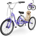 LILYPELLE Adult Folding Tricycles, 7 Speed Folding Adult Trikes, 20/24/26 inch 3 Wheels Bikes with Low Step-Through, Large Basket, Foldable Tricycle for Adults, Women, Men, Seniors