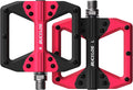 BUCKLOS MTB Flat Pedals Mountain Bike Pedals, 3 Bearings CNC Adult Road Bike Pedals, Bicycle Platform Aluminum Alloy Non-Slip Pedal for Gravel Bike/BMX 9/16"(Black)
