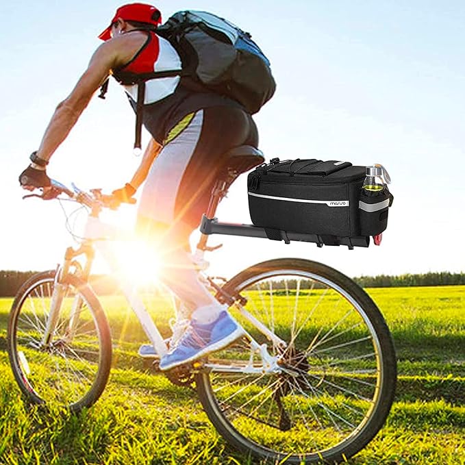 MOSISO Bike Rack Bag, Waterproof Bike Trunk Cooler Pouch Insulated Bicycle Rear Seat Pouch Cycling Backseat Storage Cargo Luggage Saddle Shoulder Bag