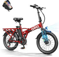 Qlife Hunter Foldable Electric Bike for Adults, Peak 1200W Ebike with 48V 13.5Ah Battery, 65-Mile Range, Heavy-Duty Rear Rack, 20-Inch Fat Tires, Folding E Bike for Commuting & Outdoor Use