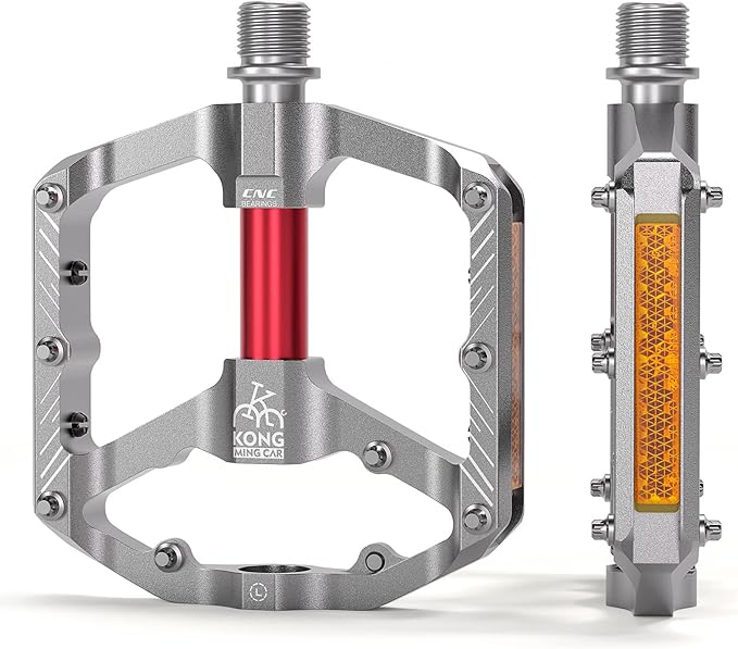 Mountain Bike Pedals with 3 Seal Bearing - 9/16" MTB Pedals Platform Lightweight - Non-Slip Bicycle Pedals for BMX MTB