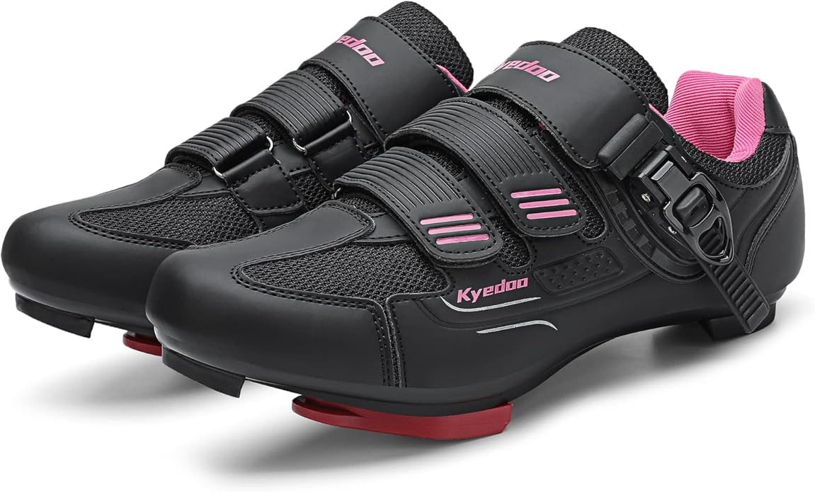 Womens Cycling Shoes Compatible with Peloton Bike Clip in Ladies Indoor Cycling Road Bike Riding Biking Shoes, Pre-Installed Delta Cleats
