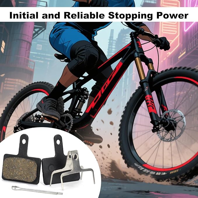 4 Pairs Bike Disc Brake Pads - Bicycle Brake Pads Replacement - Compatible with Tektro/Shimano/TRP (BR-M575 B01S MT200 M525 M515 T615 T675 M505 M495 M486 M485) - Fits Mountain Bikes & MTB E-Bike